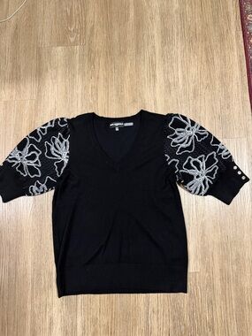 New Karl Lagerfeld Black Sweater with White Label M